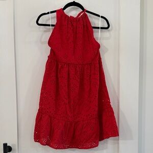 Style Rack Red Backless Eyelet Dress